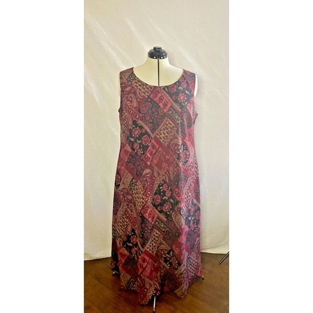 Studio I plus size women's paisley patchwpork maxi dress. Size 22w.